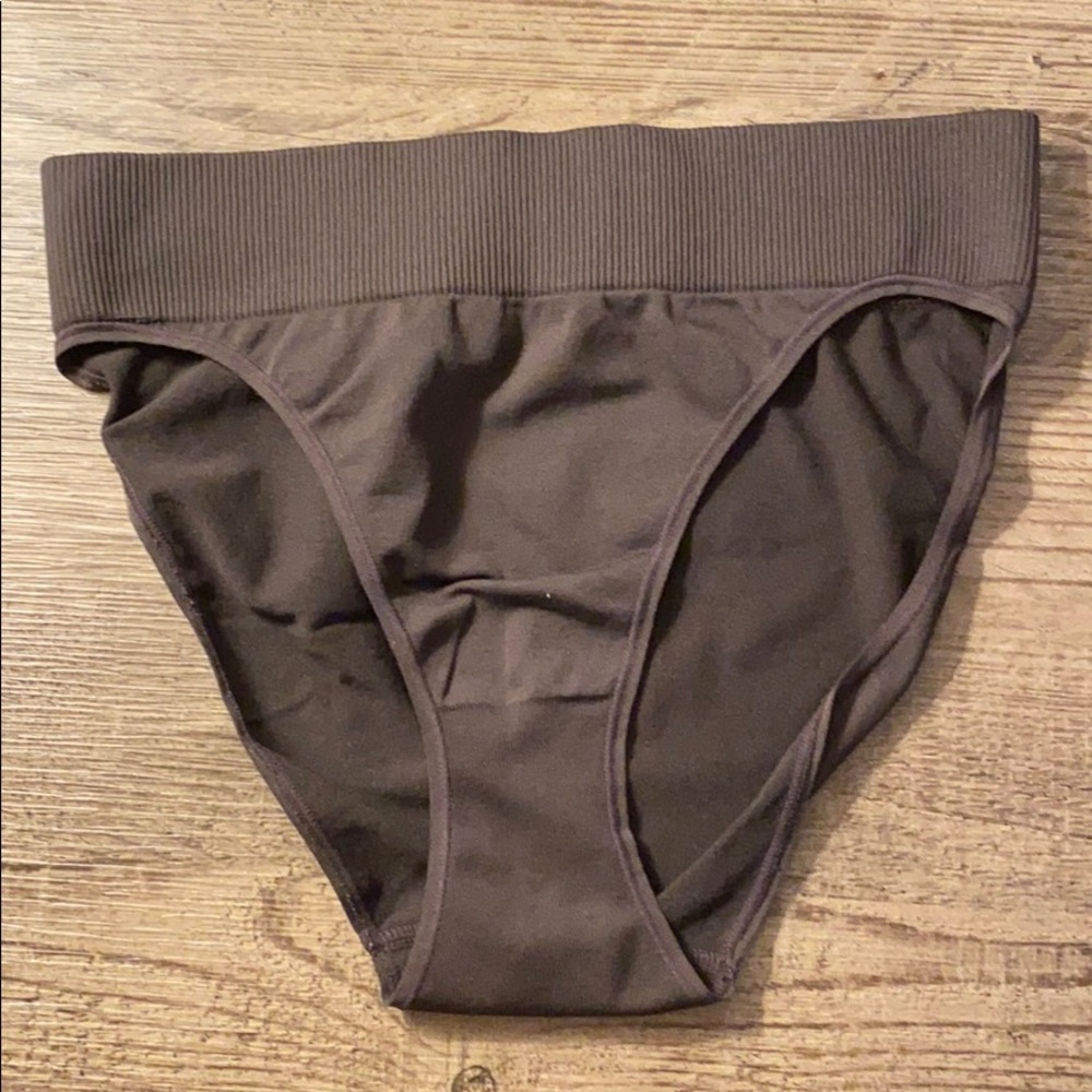 Skims Ribbed Body Brief Soot Small Black Gray NEW